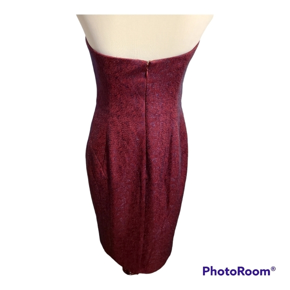 Kay Unger burgundy strapless dress - Picture 4 of 6